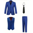 thumbnail image 2 of Lycody 4-Piece Boy's Formal Slim Suit Set Kids and Teen Suits for Wedding Prom Graduate - Includes Suit Jacket, Dress Pants, Vest, Neck Tie, 2 of 6