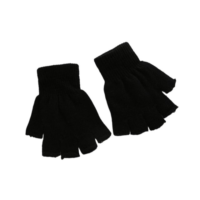 Sonducket 1 par de guantes de punto de medio dedo, manoplas elásticas sin dedos para exteriores, invierno, motocicleta, montar en bicicleta, Type3 NO3