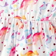 thumbnail image 7 of UFOUND Toddler Children Girls Dresses Short Sleeve Cartoon Prints Dress Sundress Lovely Dailywear, 7 of 7