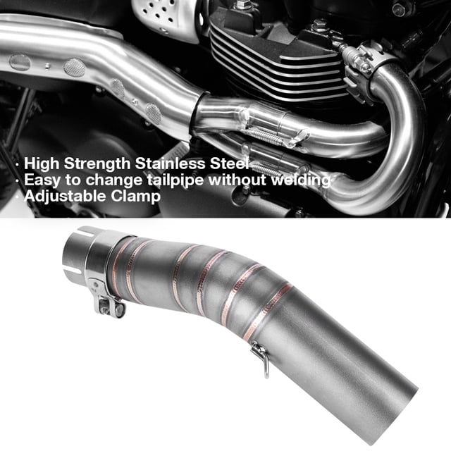 Tubo de enlace intermedio de escape, modificación de motocicleta, ventilación de escape, tubo de escape de motocicleta para SUZIKIGS, probado profesionalmente