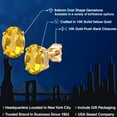 thumbnail image 2 of Gem Stone King 14K Yellow Gold Yellow Citrine Double Notch Stud Earrings | 2.60 Cttw | Gemstone November Birthstone | Oval 8X6MM | Gold Earrings for Women Men, 2 of 6