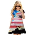 thumbnail image 3 of Little Girls Dresses Size 9 Years-10 Years Fourth Of July Independent Day Star Stripes Prints Short Sleeves Party Princess Dress Graphic Dress, 3 of 5