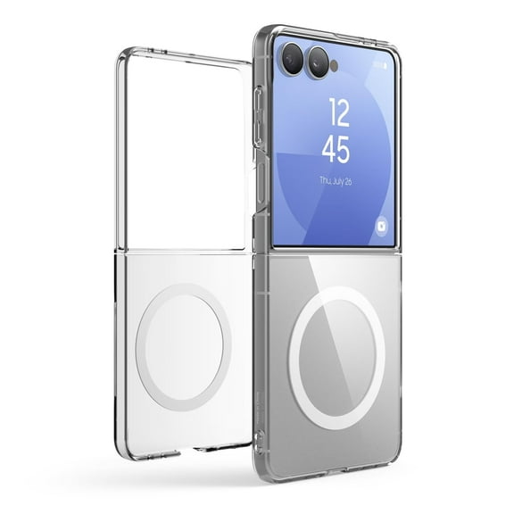 elago Magnetic Clear Case Compatible with Samsung Galaxy Z Flip 7 Case - Compatible with MagSafe Charger, Strong Magnetic Power, Premium PC, Shockproof Bumper