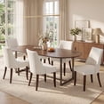 thumbnail image 3 of AFO Upholstered Dining Chair with Solid Wood Legs & Padded Seat, Wood Mid Century Side Chair for Kitchen Desk, Dining Room and Restaurant, Set of 2, Beige, 3 of 10