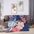 thumbnail image 1 of ZNDUO Tropical Floral Plant Pattern Throw Blanket, Lightweight Cozy Soft Throw Blanket for Couch, 40"x30" Throw Blankets for Bed, 1 of 8