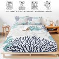 thumbnail image 5 of Twin Sze Fitted Sheet Set - Teal Navy Blue Coastal 2 Piece Bedding Sets 16" Deep Pocket Fitted Sheet with 1 Pillowcase, Summer Beach Coral Shell Ocean Brushed Microfiber Hotel Luxury Bed Sheets, 5 of 9