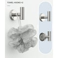 thumbnail image 6 of BWE 5-Piece Brushed Nickel Wall-Mounted Bathroom Hardware Set with Towel Bar Hook Toilet Paper Holder and Ring, 6 of 7