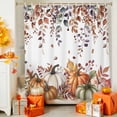 thumbnail image 4 of Shower Curtain 72"W x 78"L Fall Leaves Thanksgiving Watercolor Pumpkins Fabric Shower Curtains Set with Hooks Water Repellent Bathroom Curtains Machine Washable Bathroom Accessories, 4 of 6