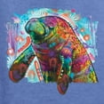 thumbnail image 6 of Wild Bobby Rainbow Painted Manatee Dean Russo Design Animal Lover Unisex Hoodie Sweatshirt, Vintage Heather Blue, Large, 6 of 6