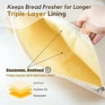 thumbnail image 5 of Wide Zipper Access Cotton & Beeswax Bread Bags, 17*13In Reusable 100% Organic Cotton Food Storage Bags to Keep Bread Fresh and Crusty, Eco-Friendly, 5 of 9
