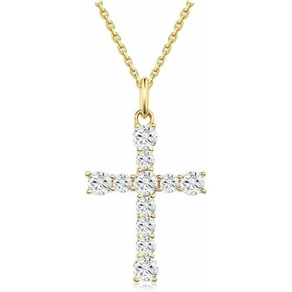 S.Leaf Cross Necklace for Women Gold Diamond Cross Necklaces for Women Sterling Silver Cross Pendant Necklaces for Women Birthday Anniversary