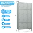 thumbnail image 3 of GangMei 12 Doors Metal Storage Locker Cabinet for Employees, Storage Locker for School Office Gym Bedroom, Industrial Steel Storage Locker with 12 Hooks, Assembly Required(Light Gray), 3 of 9