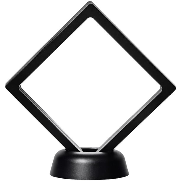 Marco Flotante de Joyería Vitra11 1Pza Negro 11x11x2cm Película de PE Film Cuadrado Joyero/Exhibidor con Base.
