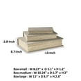 thumbnail image 5 of Benjara Jolly Decor Storage Book Box Set of 3, Beige Linen, Black Velvet Lining, 5 of 5