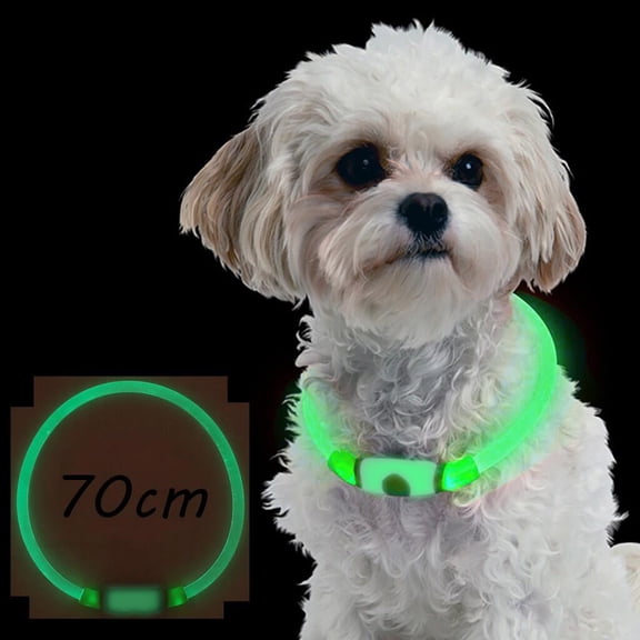 SugarBloom Multifunctional LED Dog Collar,27.5 inch USB Rechargeable TPU Light Up Collar , Adjustable Cut-to-Fit Safety Pet Necklace,Orange