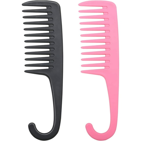 Pack of 2 Shower Combs Wide Toothed Perfect for Hair Detangling