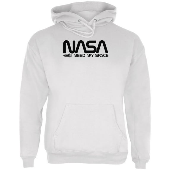 NASA Worm I Need My Space Mens Hoodie White LG