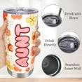 thumbnail image 3 of 20oz Aunt Tumbler With Straw and Lid, Best Aunt Ever Tumbler Coffee Mug, Auntie Cup Birthday Christmas Aunt Gifts From Niece and Nephew, 3 of 6