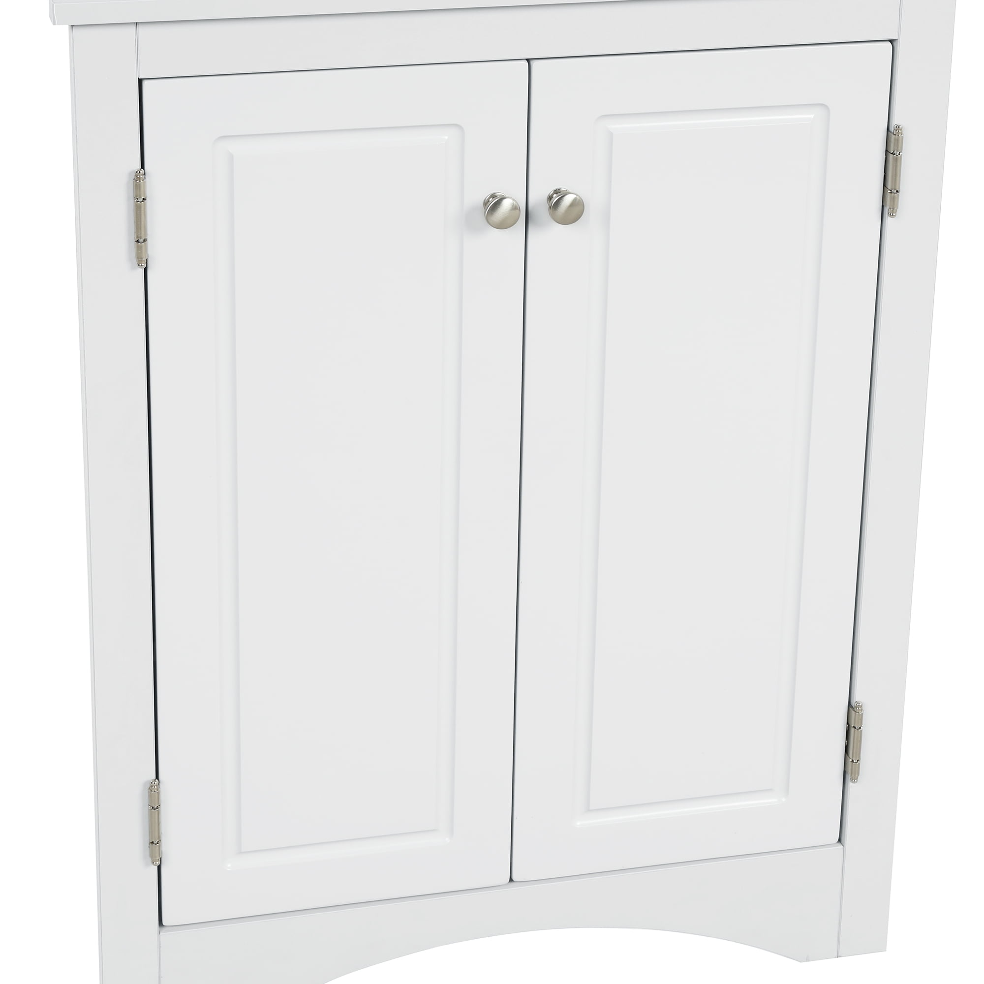 Bellemave Modern Triangle Bathroom Corner Cabinet, Bathroom Storage Cabinet with Adjustable Shelves, Freestanding Floor Cabinet for Bathroom, Living Room, Bedroom, Kitchen (White)