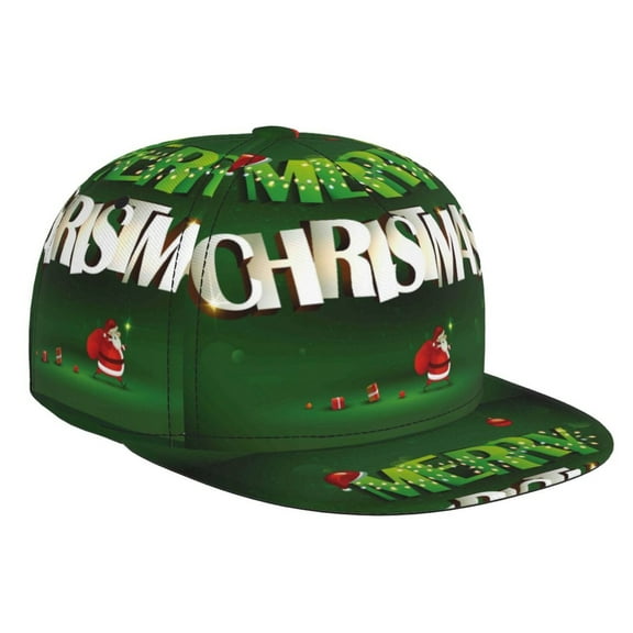 Hirioo Merry Christmas for Baseball Cap Men Cap Flat Brim for Men Women Teens Adjustable Baseball Cap