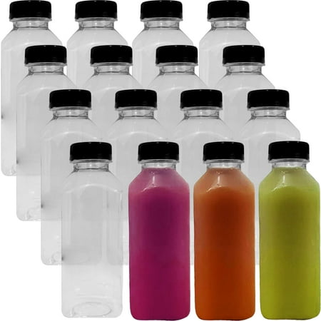 

Avant Grub 12 fl oz Clear Reusable Empty Juice Bottles with Lids 12 Pack