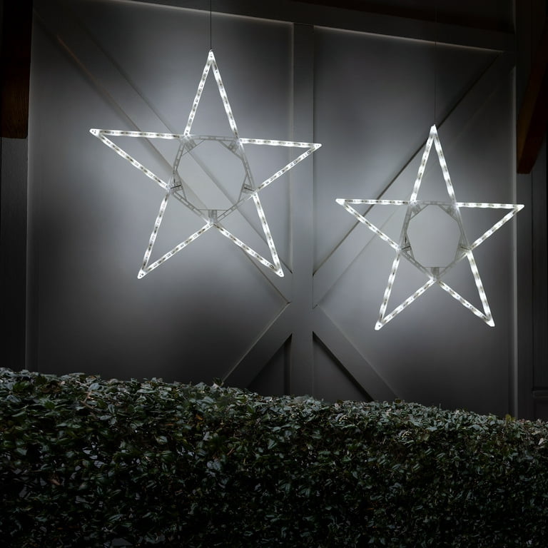 deres udstrømning Diplomati Kringle Traditions 32” Cool White LED Christmas Star Light, Fold-Flat  Outdoor Lighted Star - Walmart.com