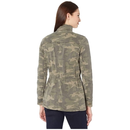 Lucky Brand Long Sleeve Button-Up Two-Pocket Camo Utility Jacket Green Multi