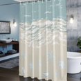 thumbnail image 6 of Ocean Beach Shower Curtain, Hand-Painting Abstract Beige Beach Blue Sea Star Shell Waterproof Shower Curtain Set with 12 Hooks Lightweight Bath Curtains Fabric Bathroom Decor 60x72 Inches, 6 of 9