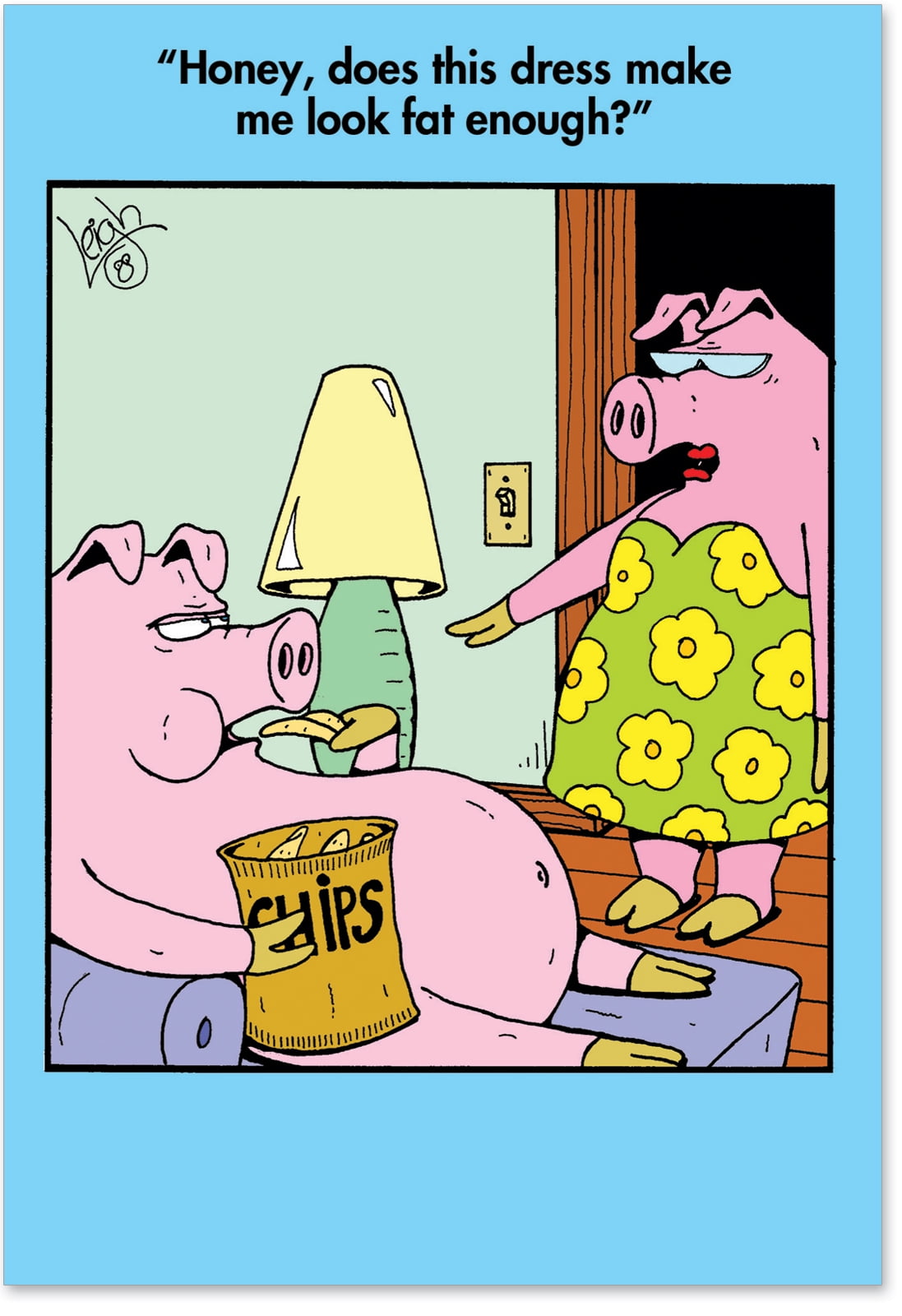 NobleWorks 262 Pig Fat Dress Father's Day Humor Card, NobleWorks