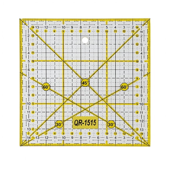CCOCC Quilting Rulers,Quilting Templates (4.5"X4.5",6"X6",9.5"X9.5",12.5"X12.5"),Acrylic Square Ruler,Square Quilting Ruler,Fabric Cutting Ruler for Quilting and Sewing (Yellow)