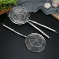 thumbnail image 4 of Long Handle  Stainless Steel Colander Oil Filter Fried Food Grid Strainer, 4 of 10