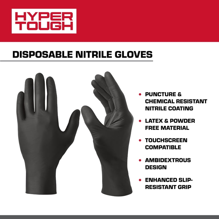 dsiposable nitrile gloves GLOVEWORKS HD Black Industrial Disposable Gloves, 6 Mil, Latex-Free, Raised Diamond Texture, Large, Box of 100 Industrial & Scientific LANON Food Safe White Disposable