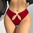 thumbnail image 3 of Elainilye Fashion Womens Underwear Seamless Sexy Bikini Panties High Waist Hip Wrap Triangular Underwear,Red, 3 of 6