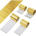 thumbnail image 1 of Roll of 4 self-adhesive mosaic tiles, square glass mosaic tiles in gold (gold, 5 x 5 mm), 1 of 5