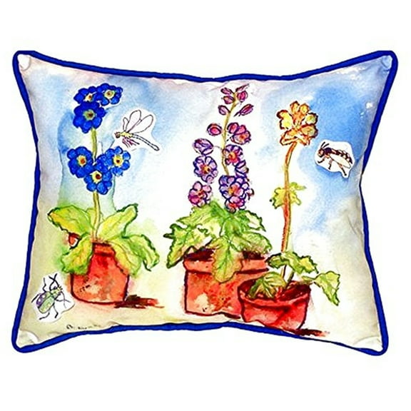 Betsy Drake SN426 11 x 14 in. Potted Flowers Small Indoor & Outdoor Pillow