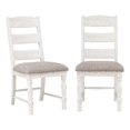 thumbnail image 1 of Heston Weathered White Ladderback Wood Side Chair - Set of 2, 1 of 9