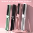 thumbnail image 1 of Foldable Hair Straightener Comb 3 Temperatures LED Display Fast Heating USB Rechargeable Travel Portable Ionic Hot Brush Electric Hair Styling Detangling Comb, 1 of 8