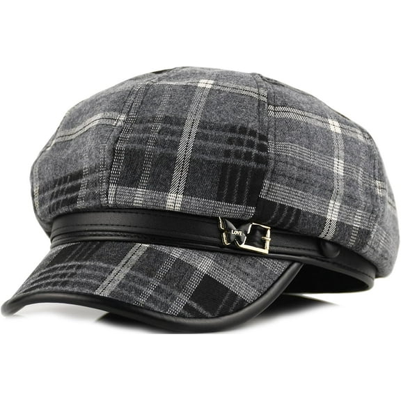 Newsboy Hats for Women - Retro Classic Plaid Hat Fashionable British Irish Beret Cap Girls Vintage Dressy Caps