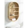 thumbnail image 6 of Kate and Laurel Hutton Wood Framed Capsule Mirror Natural 16x28 Scandinavian Style Decor, 6 of 9