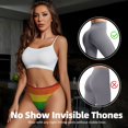 thumbnail image 4 of Thongs for Women - Colorful Glitter Rainbow No Show Seamless Womens Thongs Underwear, Breathable G String Thongs for Women, Ladies Stretch Low Rise Thong Bikini Panties Briefs, 4 of 5