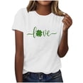 thumbnail image 1 of Mujeres Manga Corta de Verano Tops Impreso Sudadera Casual, Cuello Redondo Blusa Ligera para la Primavera Y el Verano, 1 of 4