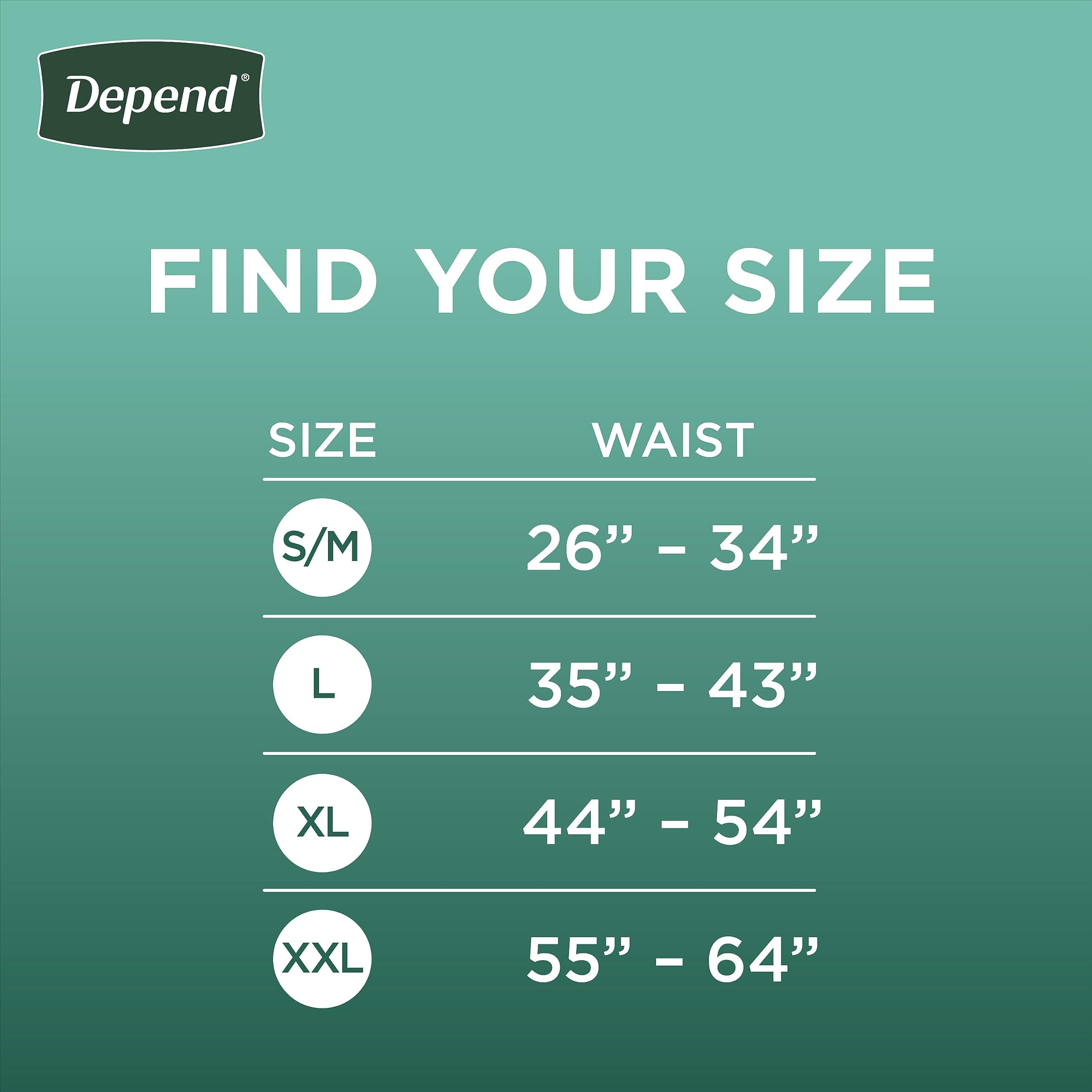 Depend Fresh Protection Adult Incontinence Underwear for Men Disposable Grey XL 68 Count (54204)