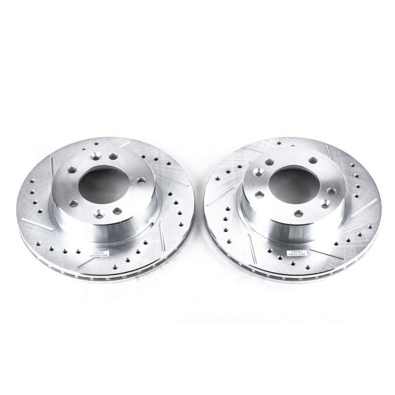 Power Stop Front Pair of Drilled and Slotted Brake Rotors JBR381XPR