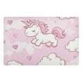 thumbnail image 2 of Unicorns on Clouds Hearts Valentine Doormats Welcome Mats Gate Pads Entryway Outdoor 32" x 20", 2 of 8