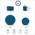 thumbnail image 4 of Lorren Home Trends Blue Stoneware Dinnerware Set, 16 Piece, Service for 4, Microwave and Dishwasher Safe, 4 of 6