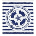thumbnail image 3 of Ambesonne Starfish Shower Curtain, Trip Starfish Striped, 69"Wx75"L, Navy Blue White, 3 of 3