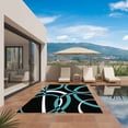 thumbnail image 3 of Turquoise Geometric Outdoor Rug for Patio/Deck/Porch, Non-Slip Large Area Rug 5 x 7 Ft, Modern Abstract Aesthetic Striped Art Indoor Outdoor Rugs Washable Area Rugs, Camping Rug Carpet Runner, 3 of 8