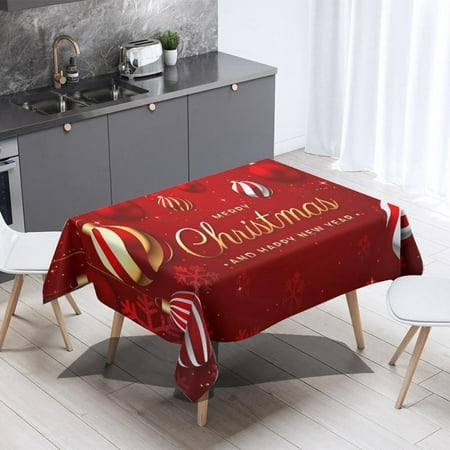 

Xmarks Christmas Tablecloth - Merry Christmas - Rectangle Table Cloth for Xmas Holidays Winter Dinner Parties
