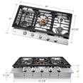 thumbnail image 5 of FOTILE Tri-Ring Series 36 Inch Pro Gas Cooktop with 57K total BTU on 5 Burners, 5 of 5