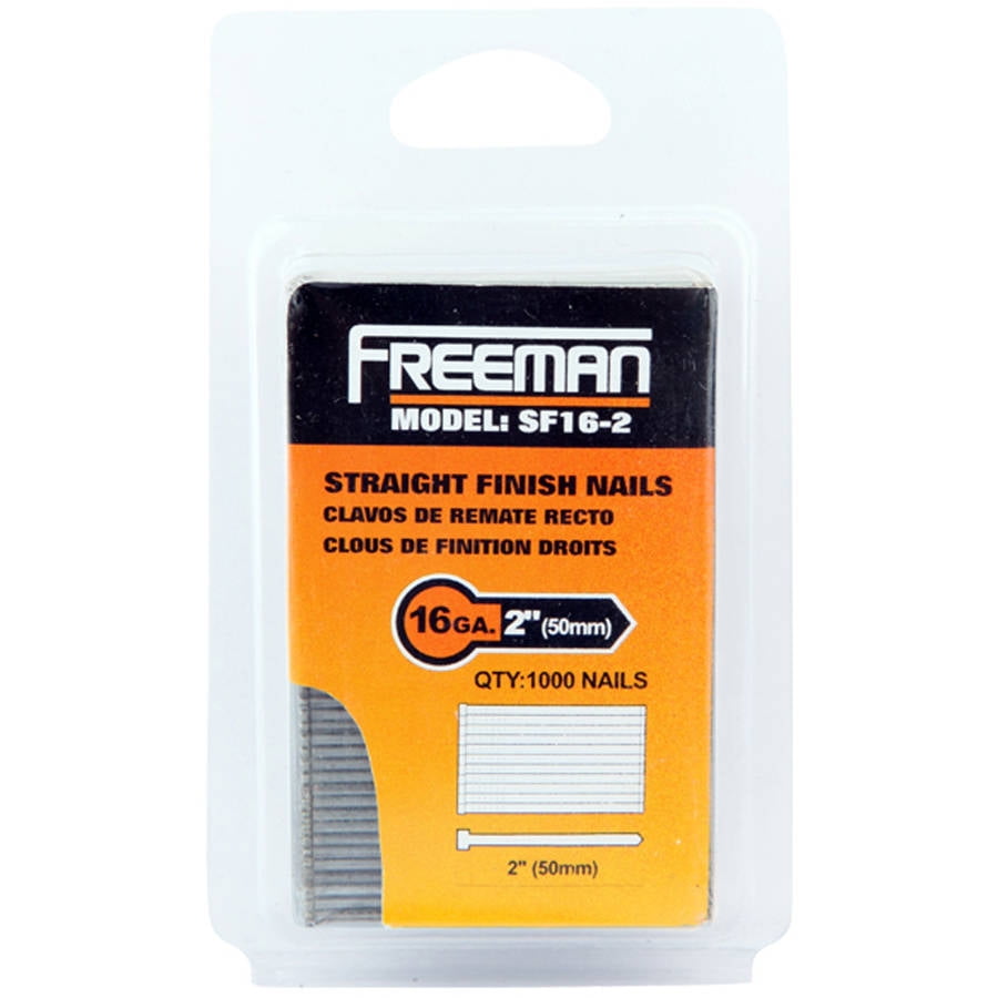 Freeman SF16-2 16 GA 2 Inch Straight Finish Nails, 1000 Count